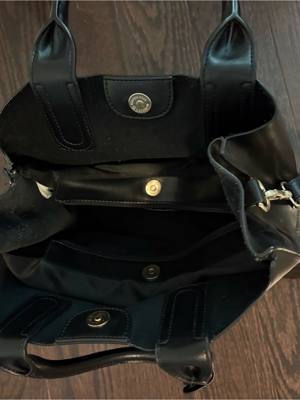 Danier Black Leather Tote with Adjustable Shoulder Strap - Picture 5 of 5